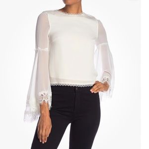 Alice + Olivia Levine Lace Trimmed Blouse
